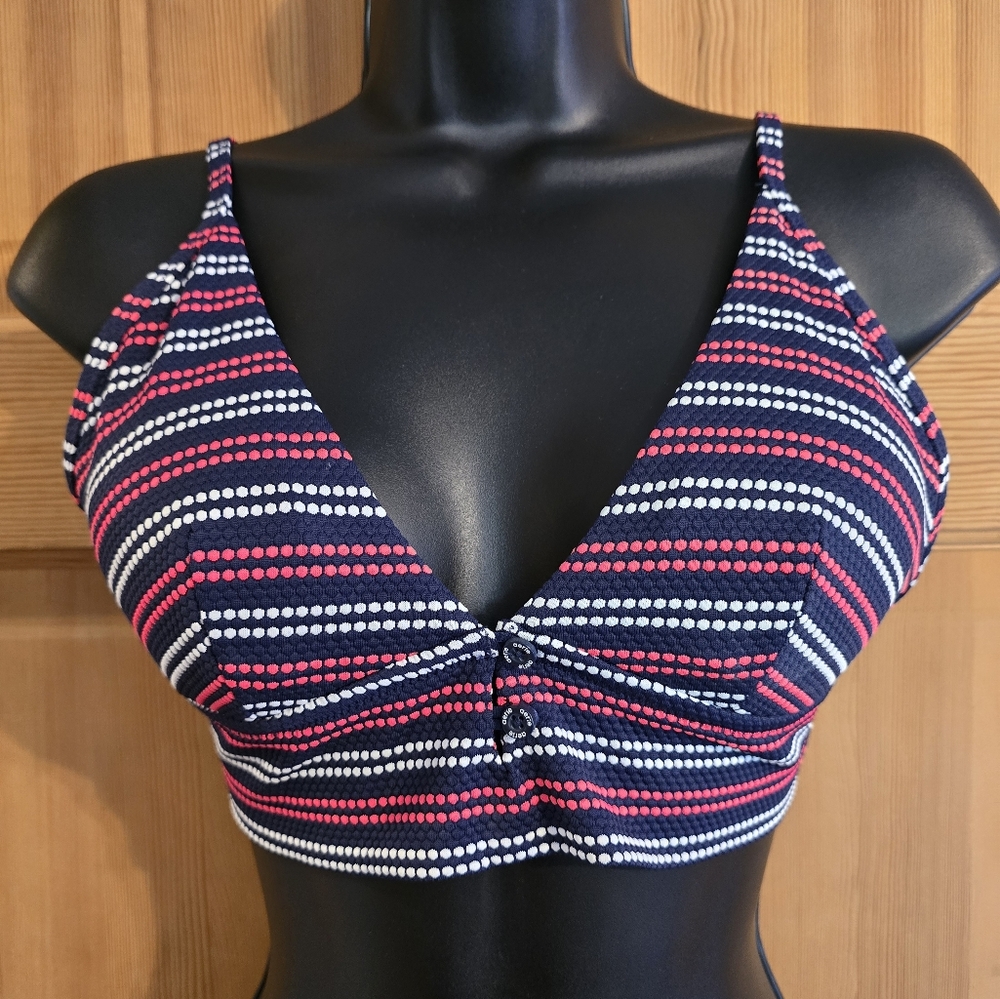 Aerie coral and Blue Bikini Top with pullover style